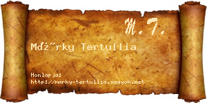 Márky Tertullia névjegykártya